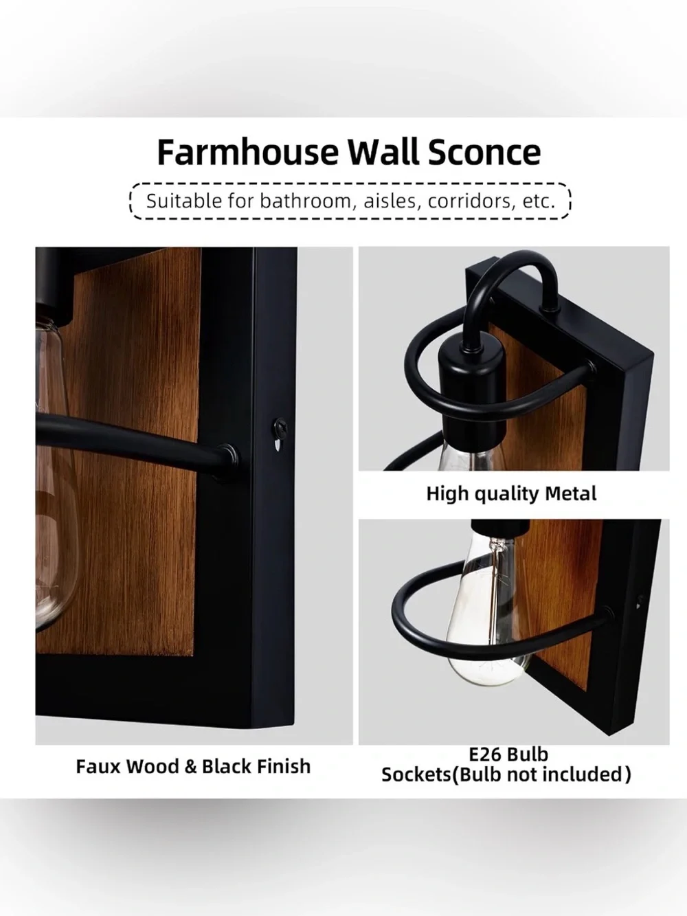 Farmhouse Wall Light Fixtures,Modern Industrial Wall Sconce